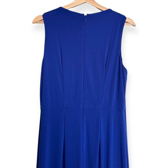 Eliza J Blue Jeweled Empire Waist Keyhole Front Stretch Maxi Dress Women's 12 - Picture 7 of 12